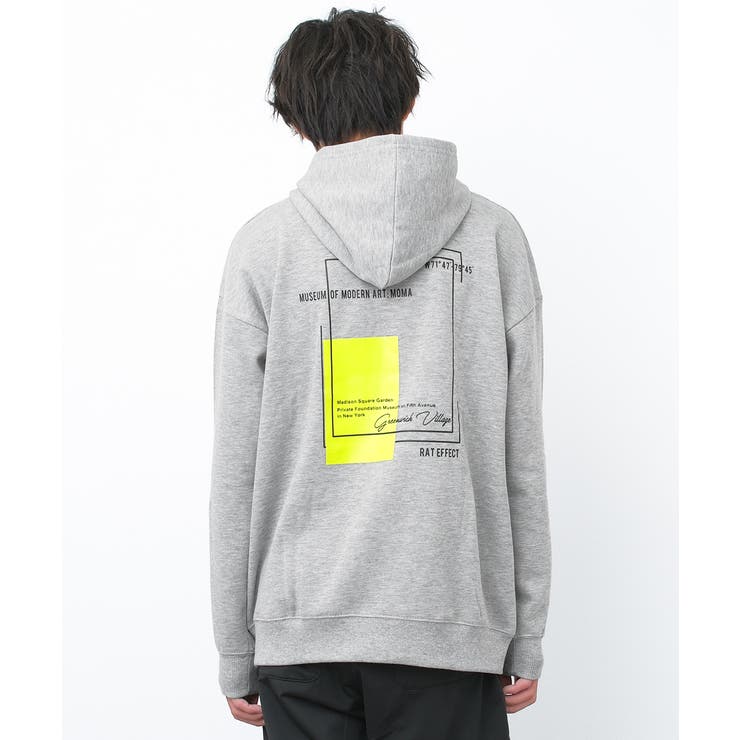 杢グレー | 裏起毛バックネオンプリントフーディー パーカー トップス | 子ども服 SHUSHU