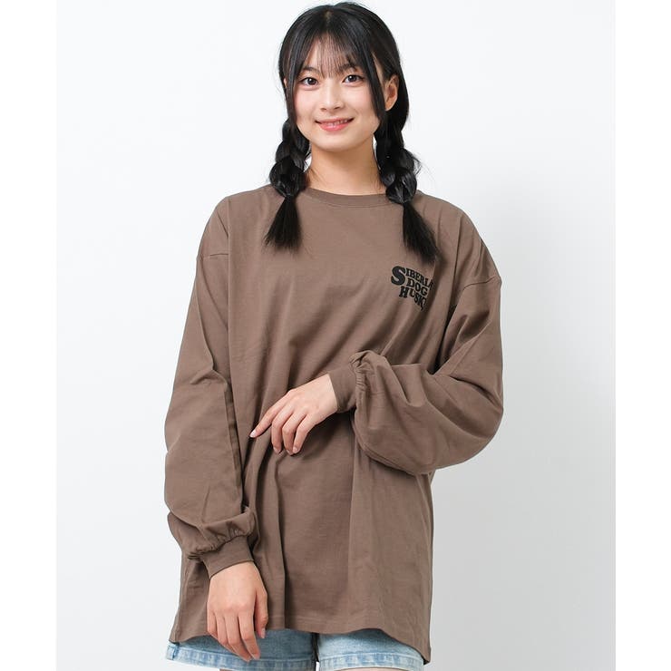 バックWOLFDOGプリントロングTシャツ トップス ロンT | 子ども服 SHUSHU | 詳細画像4 