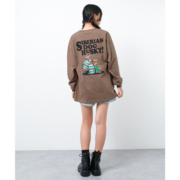 バックWOLFDOGプリントロングTシャツ トップス ロンT | 子ども服 SHUSHU | 詳細画像12 