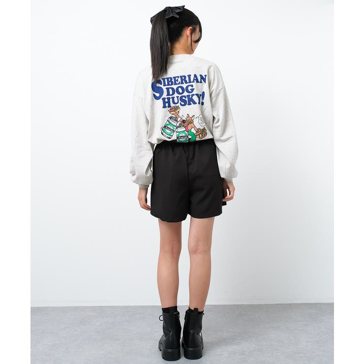 バックWOLFDOGプリントロングTシャツ トップス ロンT | 子ども服 SHUSHU | 詳細画像9 