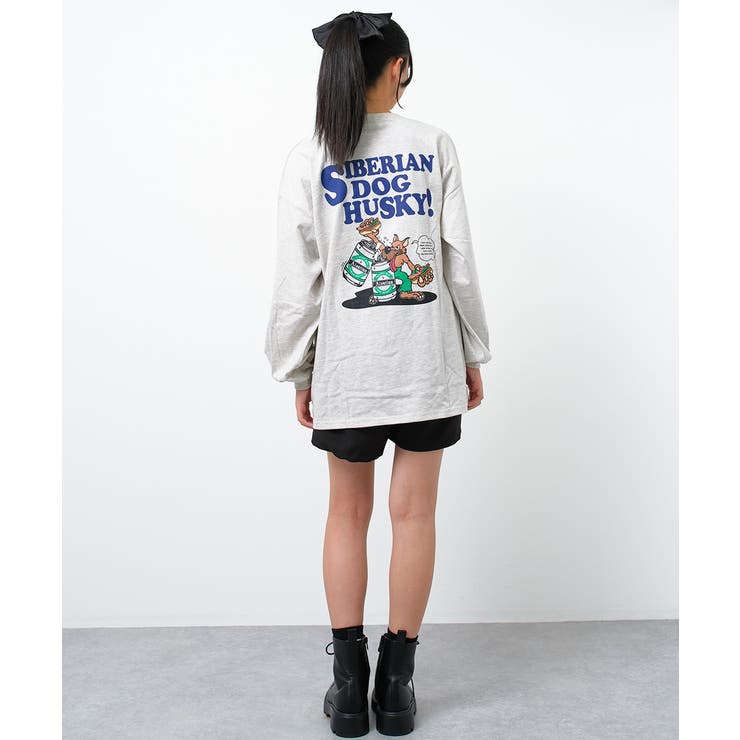 バックWOLFDOGプリントロングTシャツ トップス ロンT | 子ども服 SHUSHU | 詳細画像10 