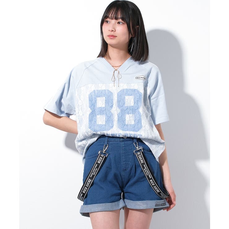 サス付デニムショートパンツ ボトムス 半ズボン | 子ども服 SHUSHU | 詳細画像9 