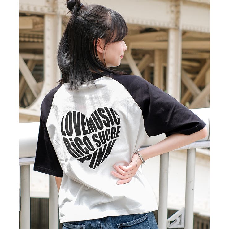 ショート丈ハートロゴラグランTシャツ トップス 半袖 | 子ども服 SHUSHU | 詳細画像6 