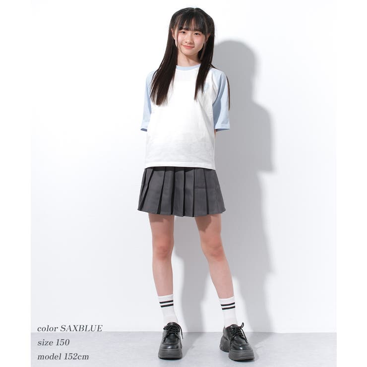 ショート丈ハートロゴラグランTシャツ トップス 半袖 | 子ども服 SHUSHU | 詳細画像11 