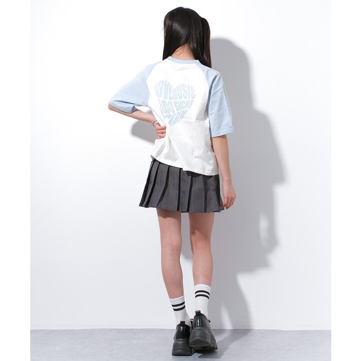 ショート丈ハートロゴラグランTシャツ トップス 半袖 | 子ども服 SHUSHU | 詳細画像12 