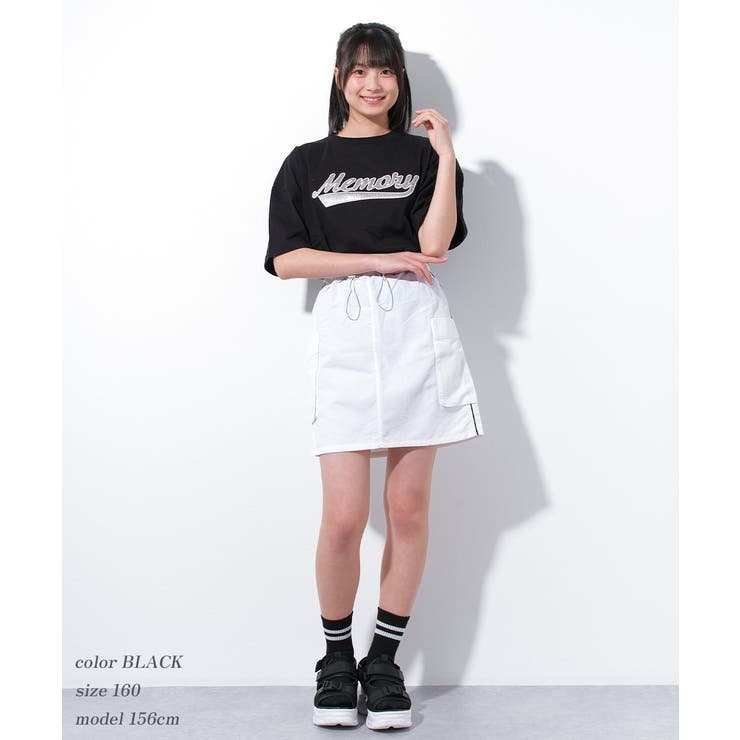 ショート丈ロゴアップリケTシャツ トップス 半袖 | 子ども服 SHUSHU | 詳細画像7 