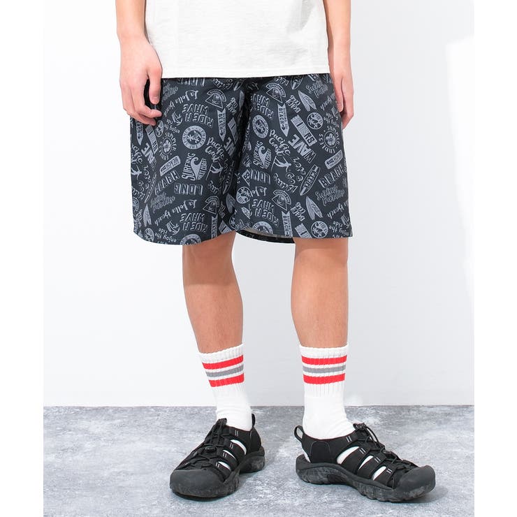 ネイビー | 水陸両用総柄プリントショートパンツ ボトムス 半ズボン | 子ども服 SHUSHU