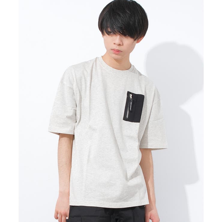 オートミール | ポケット付バックプリントTシャツ トップス 半袖 | 子ども服 SHUSHU