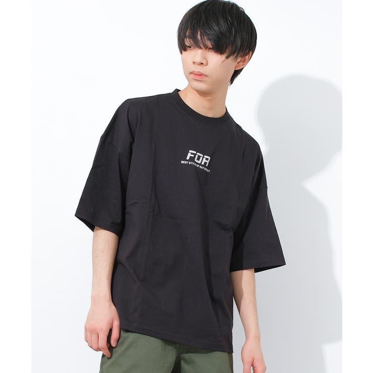 FORバックプリントスーパービッグTシャツ トップス 半袖[品番