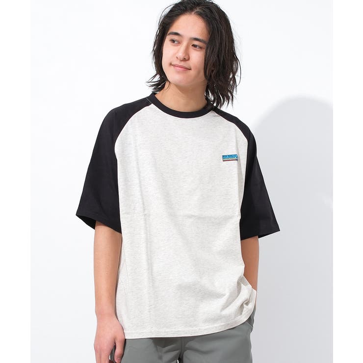 オフホワイト×ブラック | ラグランワンポイント半袖Tシャツ トップス 半袖 | 子ども服 SHUSHU