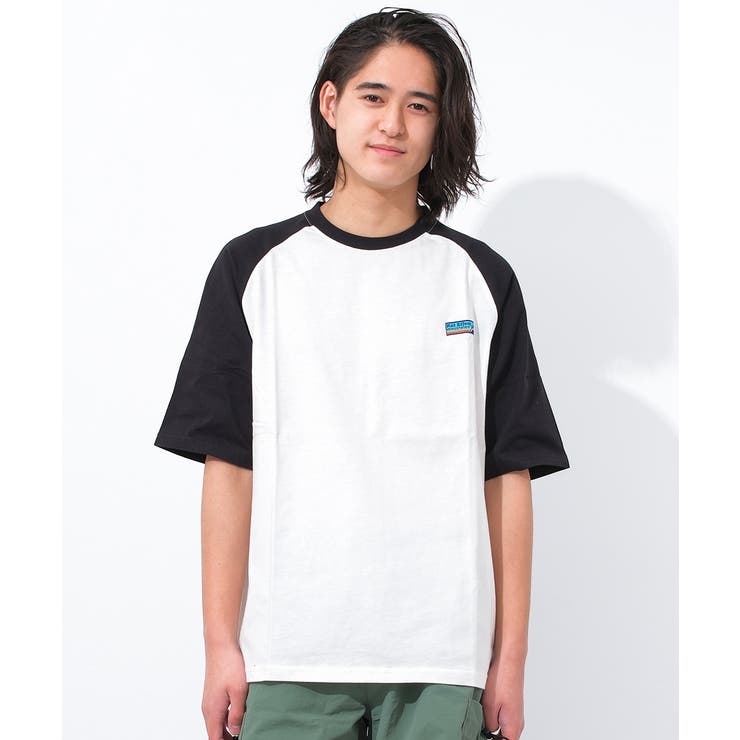 オフホワイト×チャコール | ラグランワンポイント半袖Tシャツ トップス 半袖 | 子ども服 SHUSHU