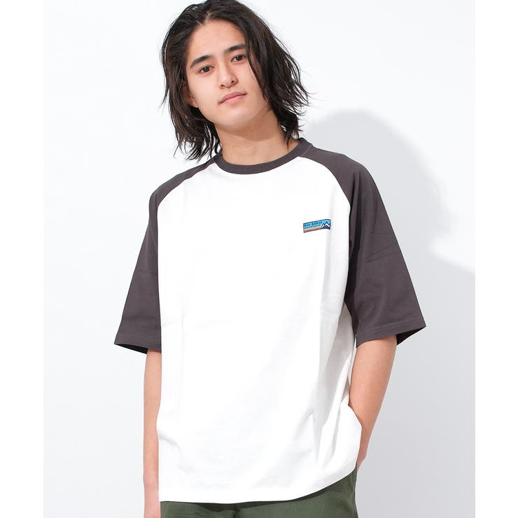 オートミール×ブラック | ラグランワンポイント半袖Tシャツ トップス 半袖 | 子ども服 SHUSHU