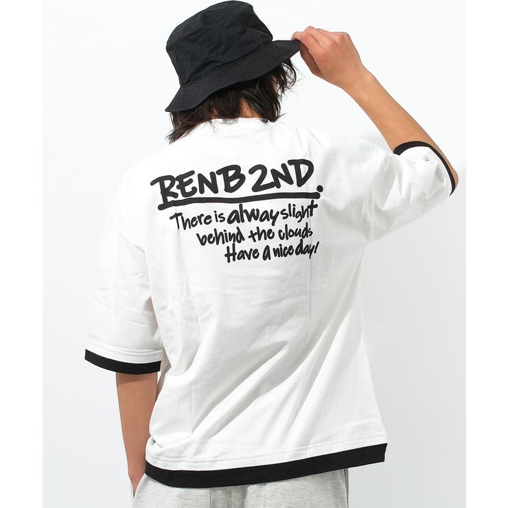 オフホワイト | レイヤード風バックプリントTシャツ トップス 半袖 | 子ども服 SHUSHU