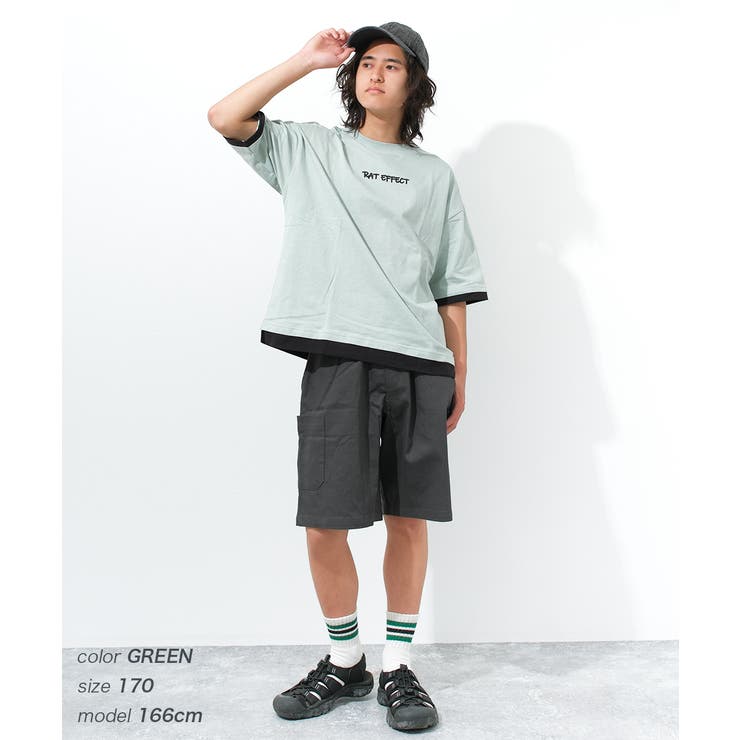 レイヤード風バックプリントTシャツ トップス 半袖 | 子ども服 SHUSHU | 詳細画像7 