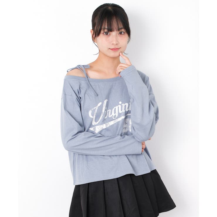 ダスティーサックス | ワンショルロングTシャツ トップス ロンT | 子ども服 SHUSHU