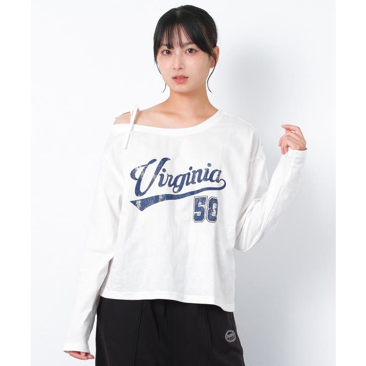 オフホワイト | ワンショルロングTシャツ トップス ロンT | 子ども服 SHUSHU