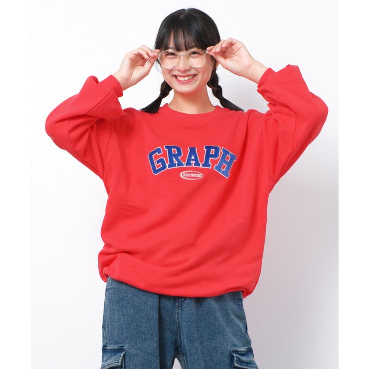 レッド | 裏起毛ベロアワッペントレーナー トップス あったか | 子ども服 SHUSHU