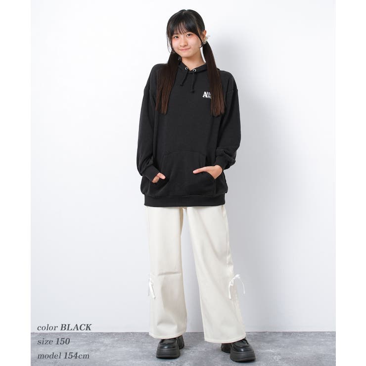 裏起毛ウルフプリントフーディー トップス あったか | 子ども服 SHUSHU | 詳細画像6 