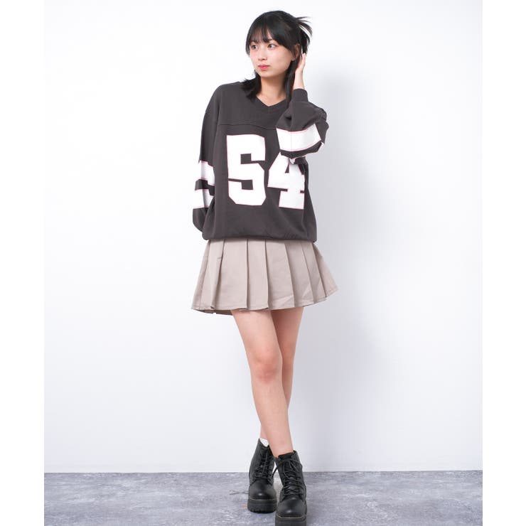 Vネック袖ラインナンバリングプルオーバー トレーナー 裏毛 | 子ども服 SHUSHU | 詳細画像3 