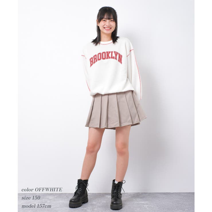 裏起毛配色ステッチプルオーバー トップス あったか | 子ども服 SHUSHU | 詳細画像9 