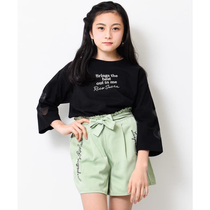 オーガンジーハート七分袖Tシャツ トップス ロンT | 子ども服 SHUSHU | 詳細画像2 