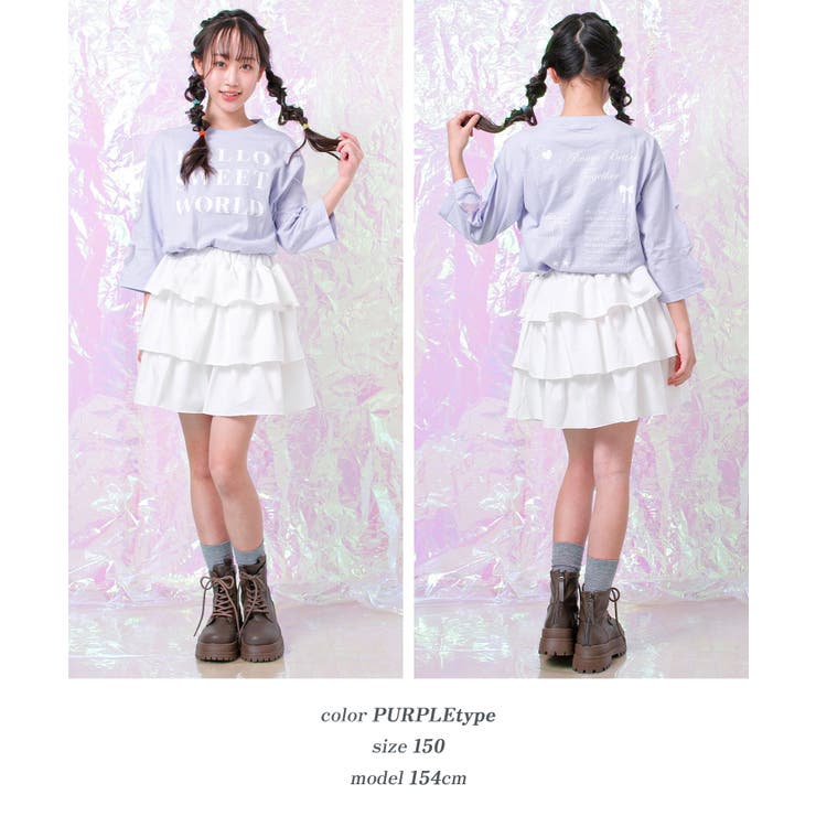 オーガンジーハート七分袖Tシャツ トップス ロンT | 子ども服 SHUSHU | 詳細画像7 