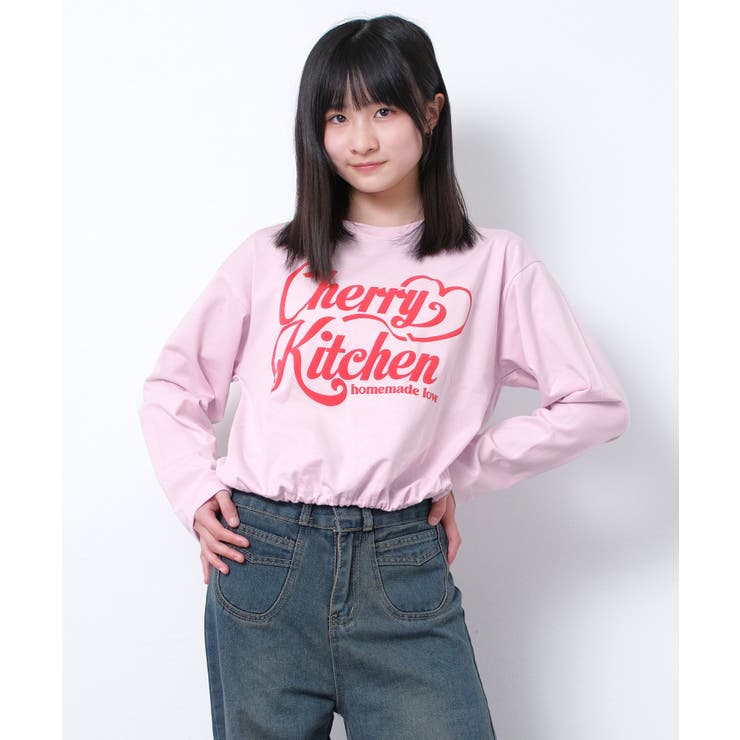 ピンク | 接触冷感裾ドロストロングTシャツ トップス ロンT | 子ども服 SHUSHU