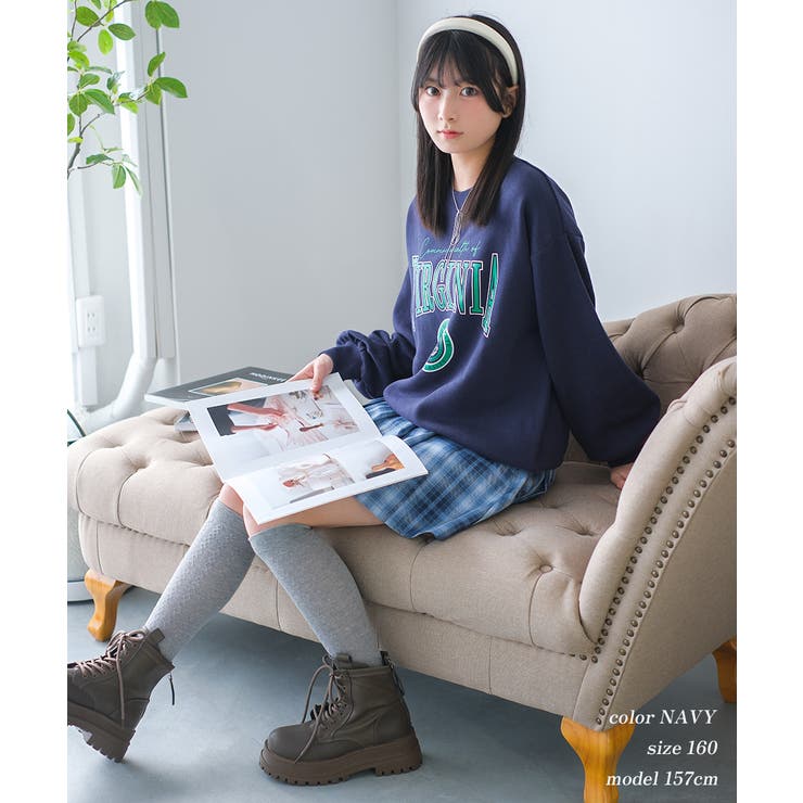 エンブレムロゴプリント裏起毛プルオーバー トップス あったか | 子ども服 SHUSHU | 詳細画像5 