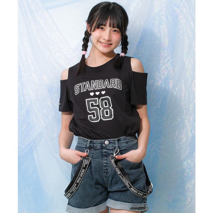 ブラック系 | 肩あきTシャツ トップス 半袖 | 子ども服 SHUSHU