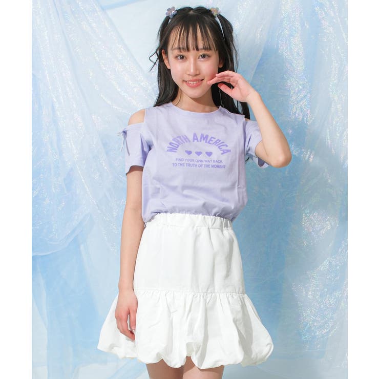 パープル系 | 肩あきTシャツ トップス 半袖 | 子ども服 SHUSHU