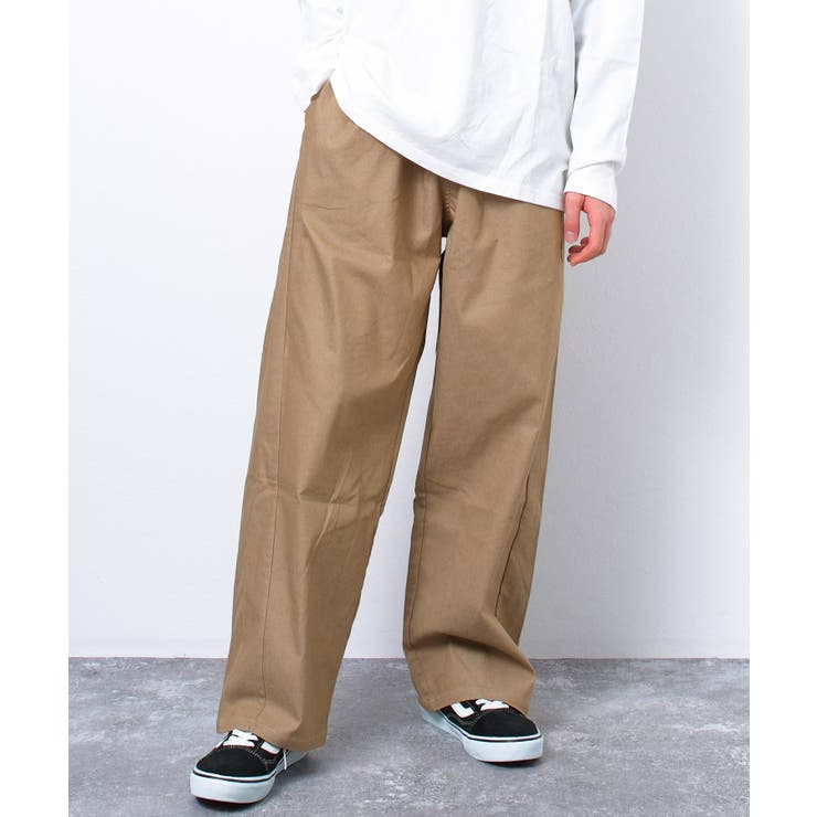 ベージュ | ツイルバレルレッグワイドパンツ ボトムス 長ズボン | 子ども服 SHUSHU