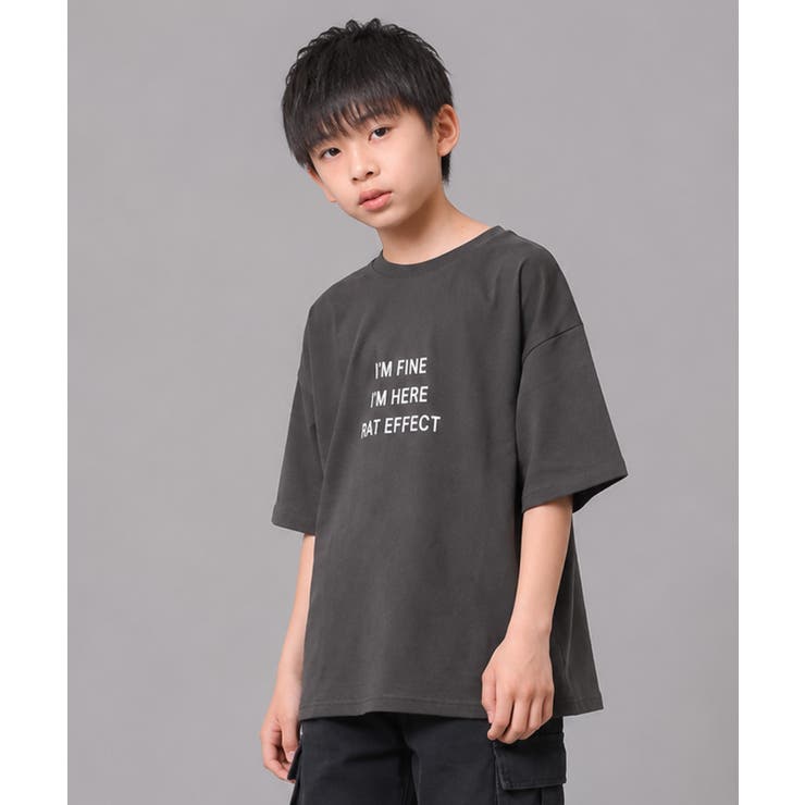 3段ロゴプリントスーパービッグTシャツ トップス カットソー | 子ども服 SHUSHU | 詳細画像2 