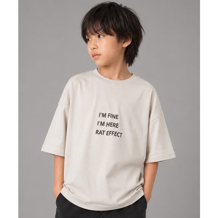 3段ロゴプリントスーパービッグTシャツ トップス カットソー | 子ども服 SHUSHU | 詳細画像4 