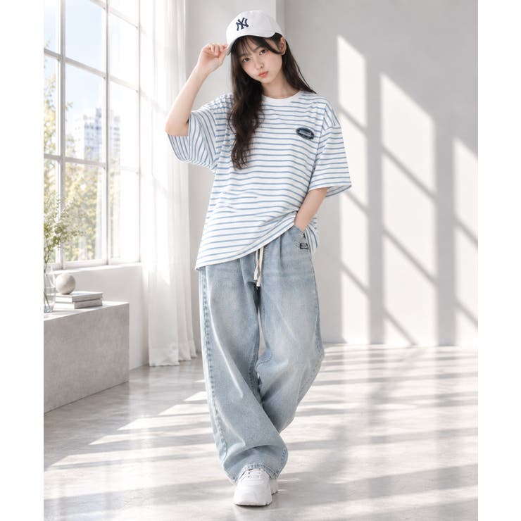 ビッグボーダーハーフスリーブTシャツ トップス ロンT | 子ども服 SHUSHU | 詳細画像5 