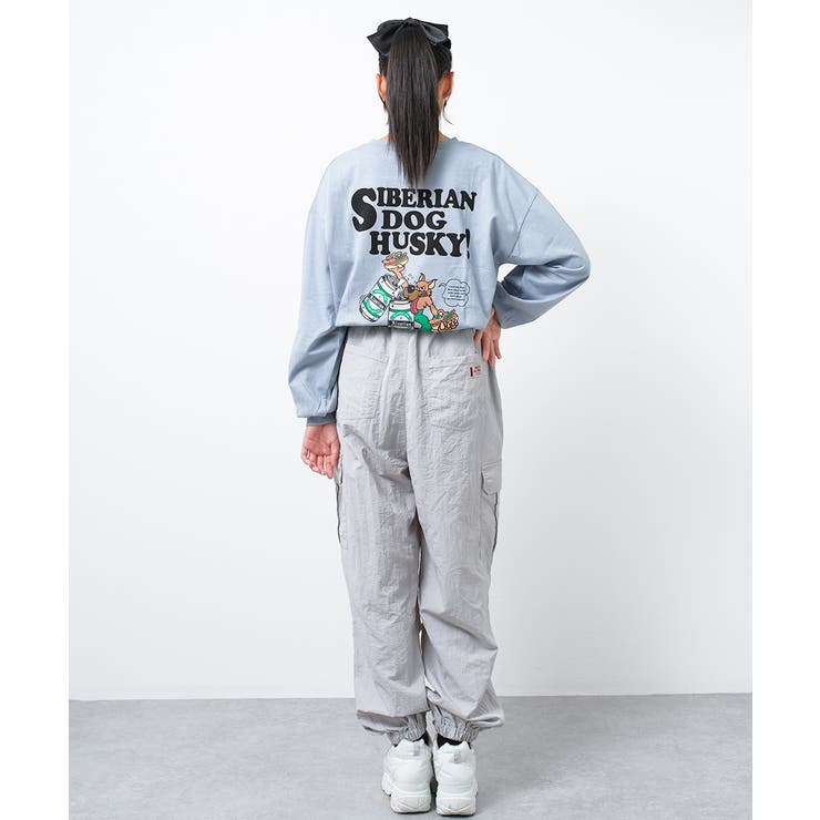 バックWOLFDOGプリントロングTシャツ トップス ロンT | 子ども服 SHUSHU | 詳細画像17 