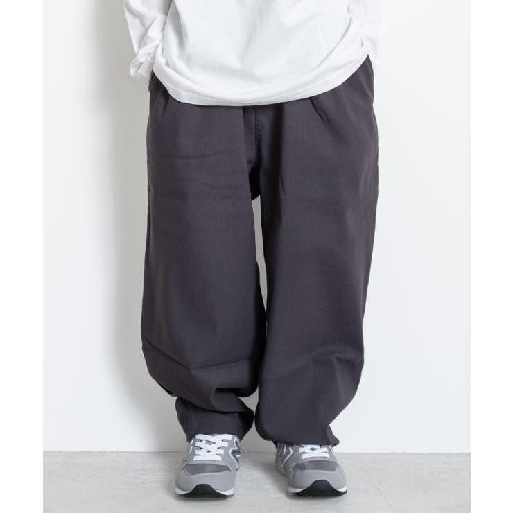 チャコールグレー | ストレッチルーズタックパンツ ボトムス 長ズボン | 子ども服 SHUSHU