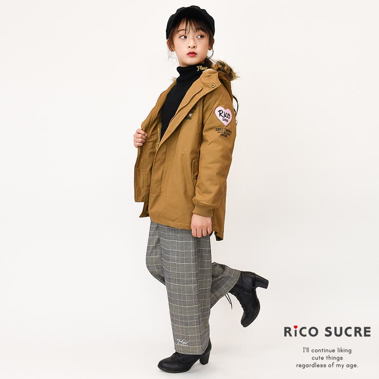 ワッペン付きモッズコート ファー ジャケット[品番：SHUK0000752