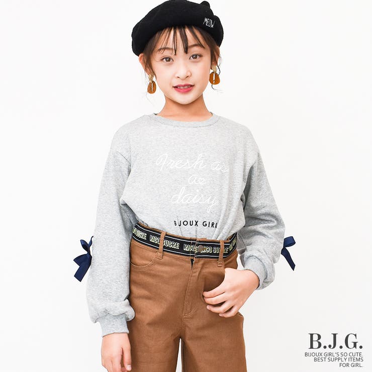 裏シャギー袖リボン付きトレーナー スウェット 長袖[品番：SHUK0000804]｜子ども服 SHUSHU（コドモフク  シュシュ）のキッズファッション通販｜SHOPLIST（ショップリスト）