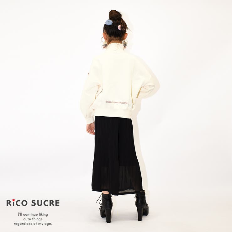 ラッセルノ 裏起毛ハイネックトレーナー 白×黒 袖ルチャマスク／SIZE:4 裏起毛シンプルハイネックトレーナー スウェット 長袖[品番