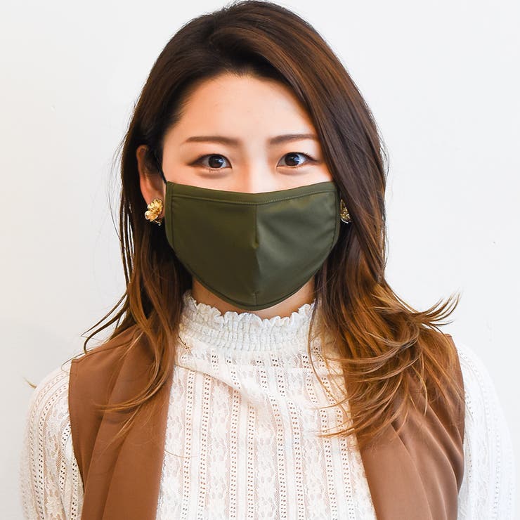 カーキ | 接触冷感洗えるマスク1パック3枚入りセット 在庫あり 立体 | 子ども服 SHUSHU