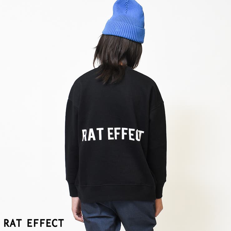 ブラック | 裏起毛バックプリントビッグトレーナー スウェット 長袖 | 子ども服 SHUSHU