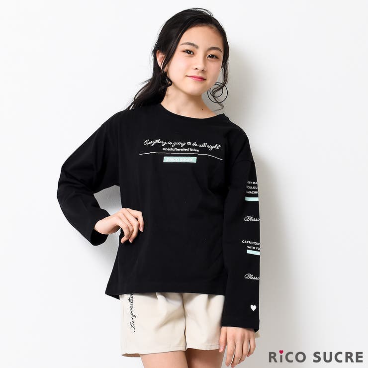 筆記体ロゴロングTシャツ トップス ロンT[品番:SHUK0001021 筆記体ロゴロングTシャツ トップス ロンT[品番:SHUK0001021