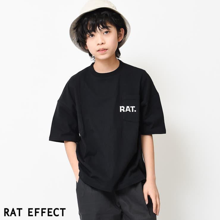 ブラック | ロゴポケット付きビッグTシャツ トップス カットソー | 子ども服 SHUSHU