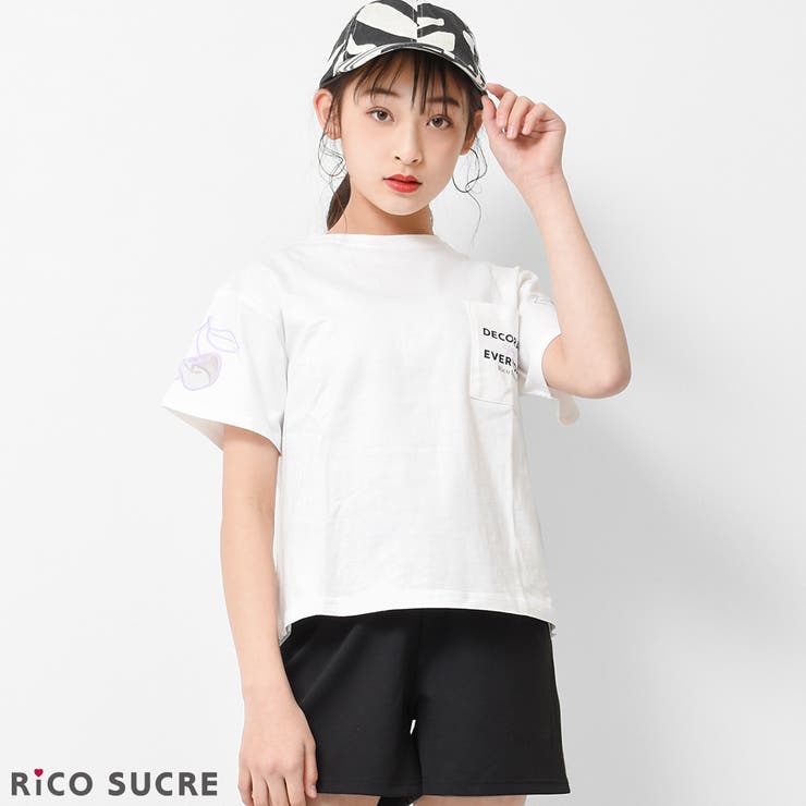 オフホワイト | チュールチェリーTシャツ トップス 半袖 | 子ども服 SHUSHU