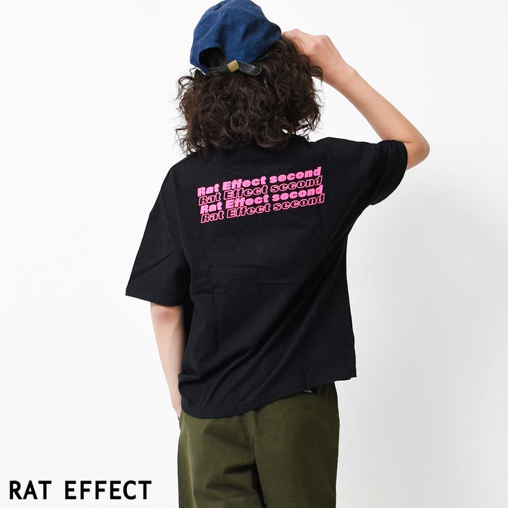 ブラック | バックネオンロゴプリントビッグTシャツ トップス カットソー | 子ども服 SHUSHU