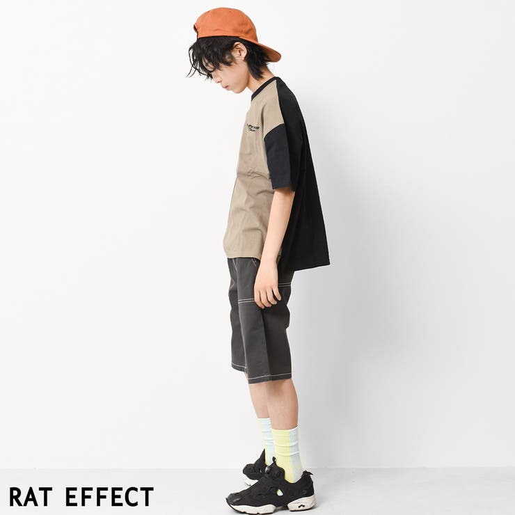 配色裾スリットビッグTシャツ トップス カットソー | 子ども服 SHUSHU | 詳細画像3 