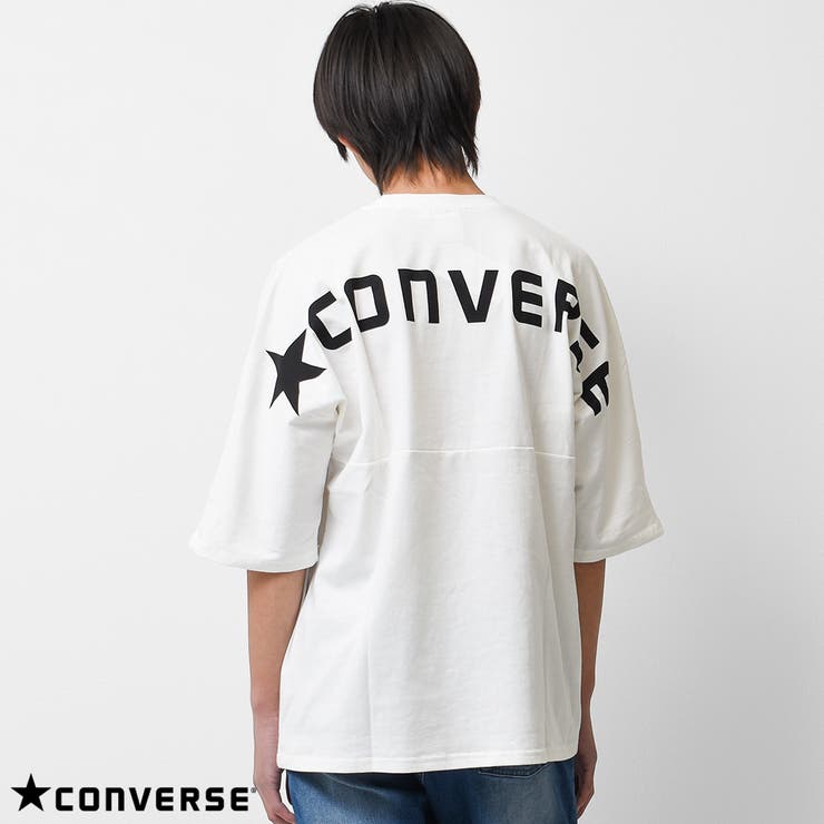 パネライ 希少 CONVERSE 別注ドルマンスリーブ五分袖バックロゴTシャツ トップス