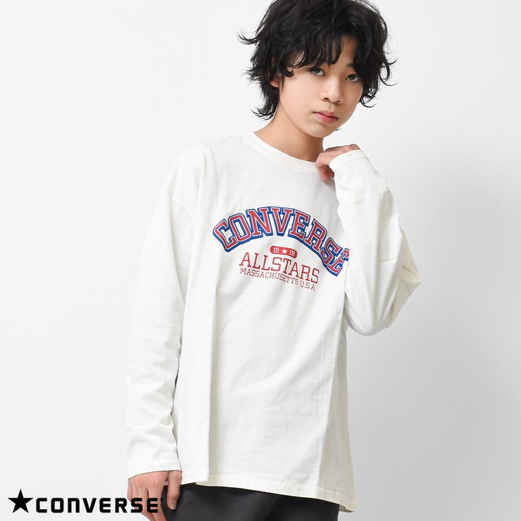 オフホワイト | CONVERSE 別注アーチロゴプリントTシャツ カットソー | 子ども服 SHUSHU