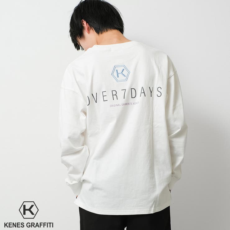 オフホワイト | ロゴ刺繍＆プリントロングTシャツ トップス 長袖 | 子ども服 SHUSHU