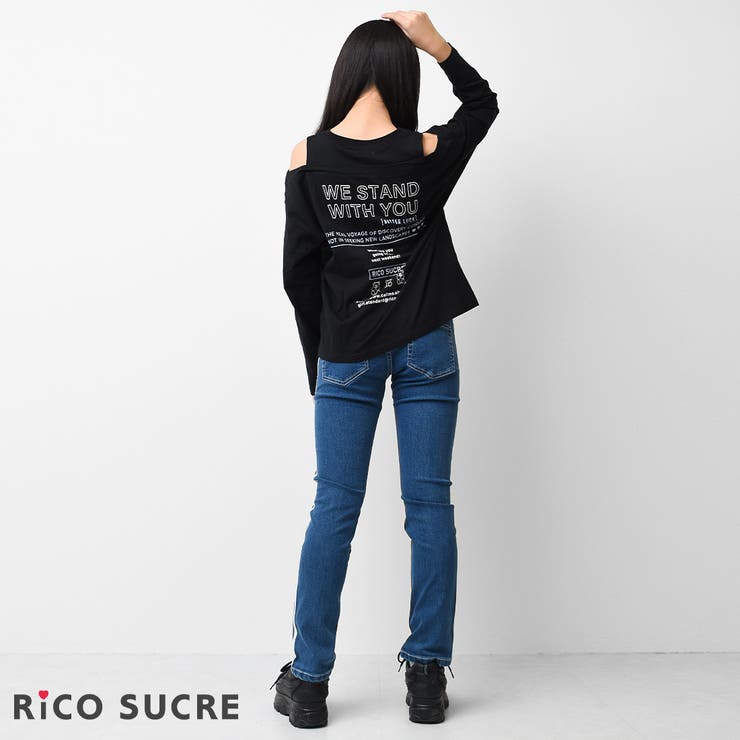 IGUSA レイヤード風 ロングtシャツ レイヤード風ロングTシャツ トップス ロンT[品番：SHUK0001174